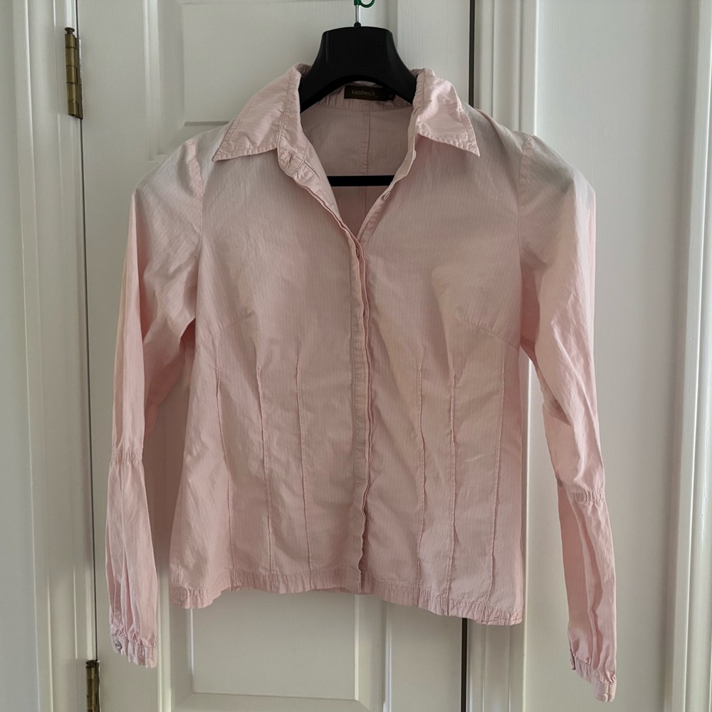 Corset Style Pink Button Up Top